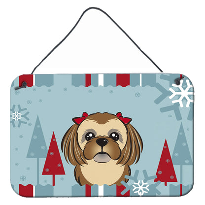 Winter Holiday Design with Dog Art Wall or Door Hanging Prints