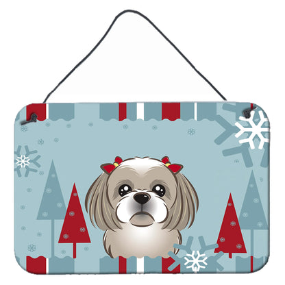 Winter Holiday Design with Dog Art Wall or Door Hanging Prints