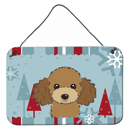 Winter Holiday Design with Dog Art Wall or Door Hanging Prints