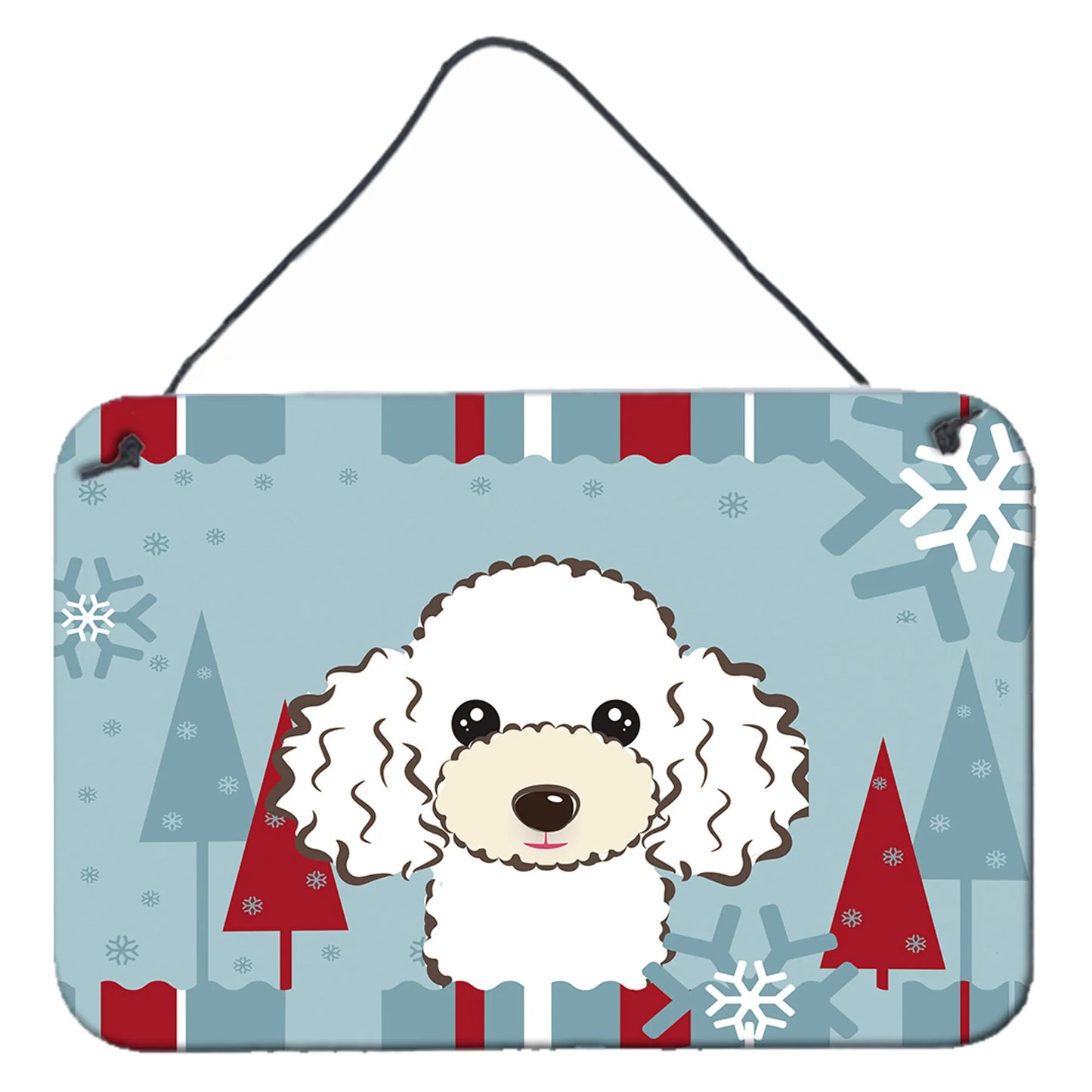 Winter Holiday Design with Dog Art Wall or Door Hanging Prints