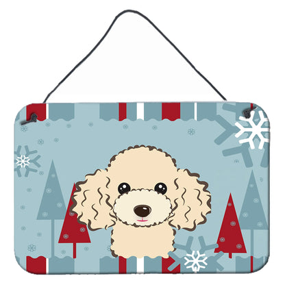 Winter Holiday Design with Dog Art Wall or Door Hanging Prints