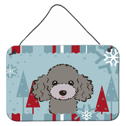 Winter Holiday Design with Dog Art Wall or Door Hanging Prints