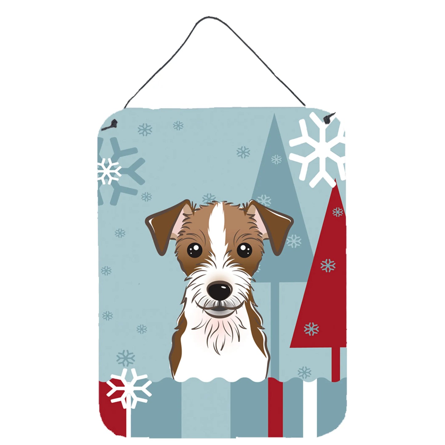 Winter Holiday Design with Dog Art Wall or Door Hanging Prints