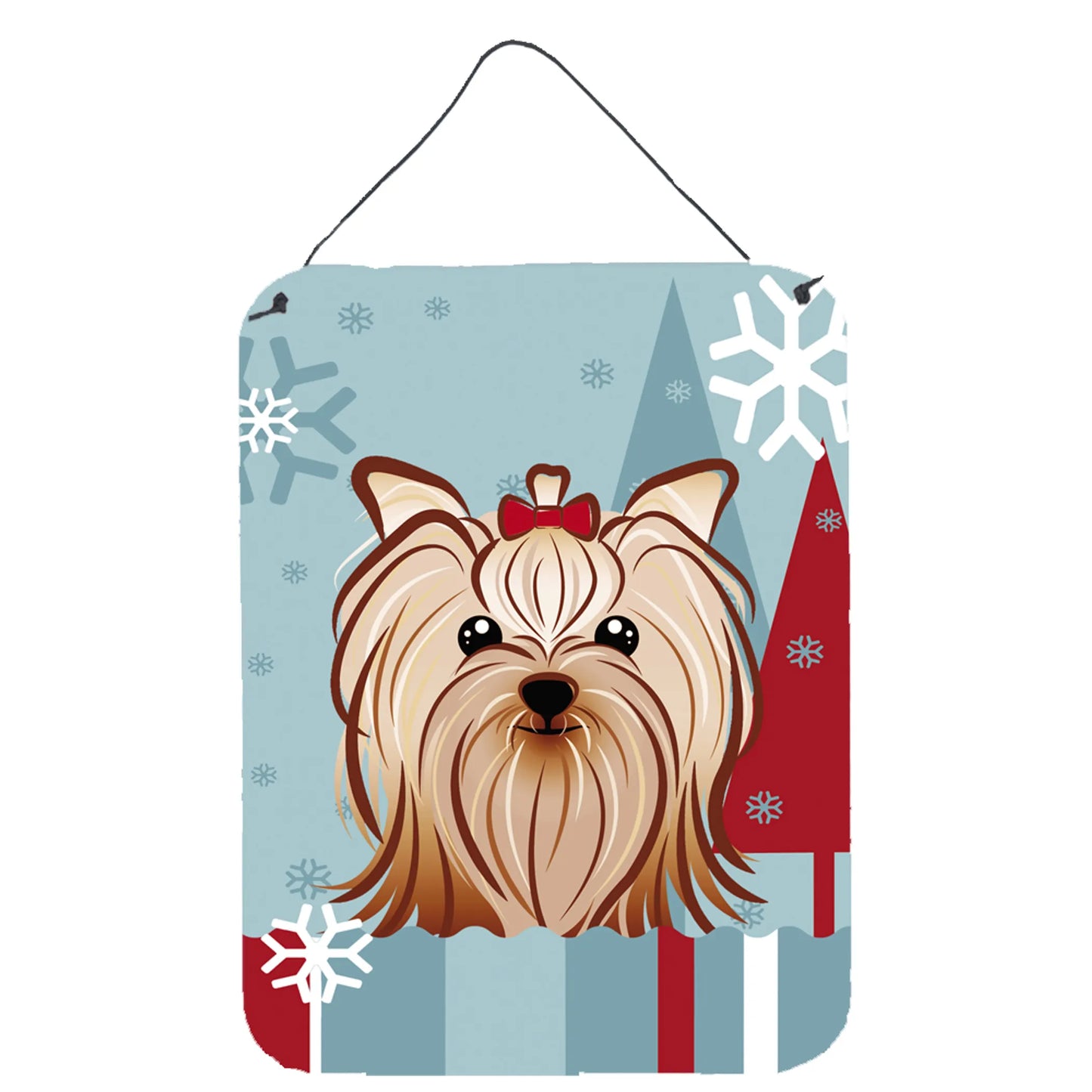 Winter Holiday Design with Dog Art Wall or Door Hanging Prints