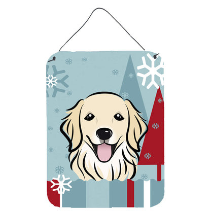 Winter Holiday Design with Dog Art Wall or Door Hanging Prints