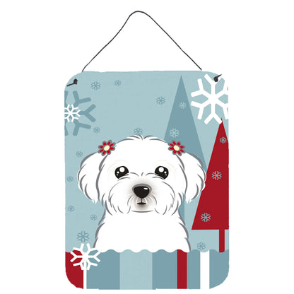 Winter Holiday Design with Dog Art Wall or Door Hanging Prints