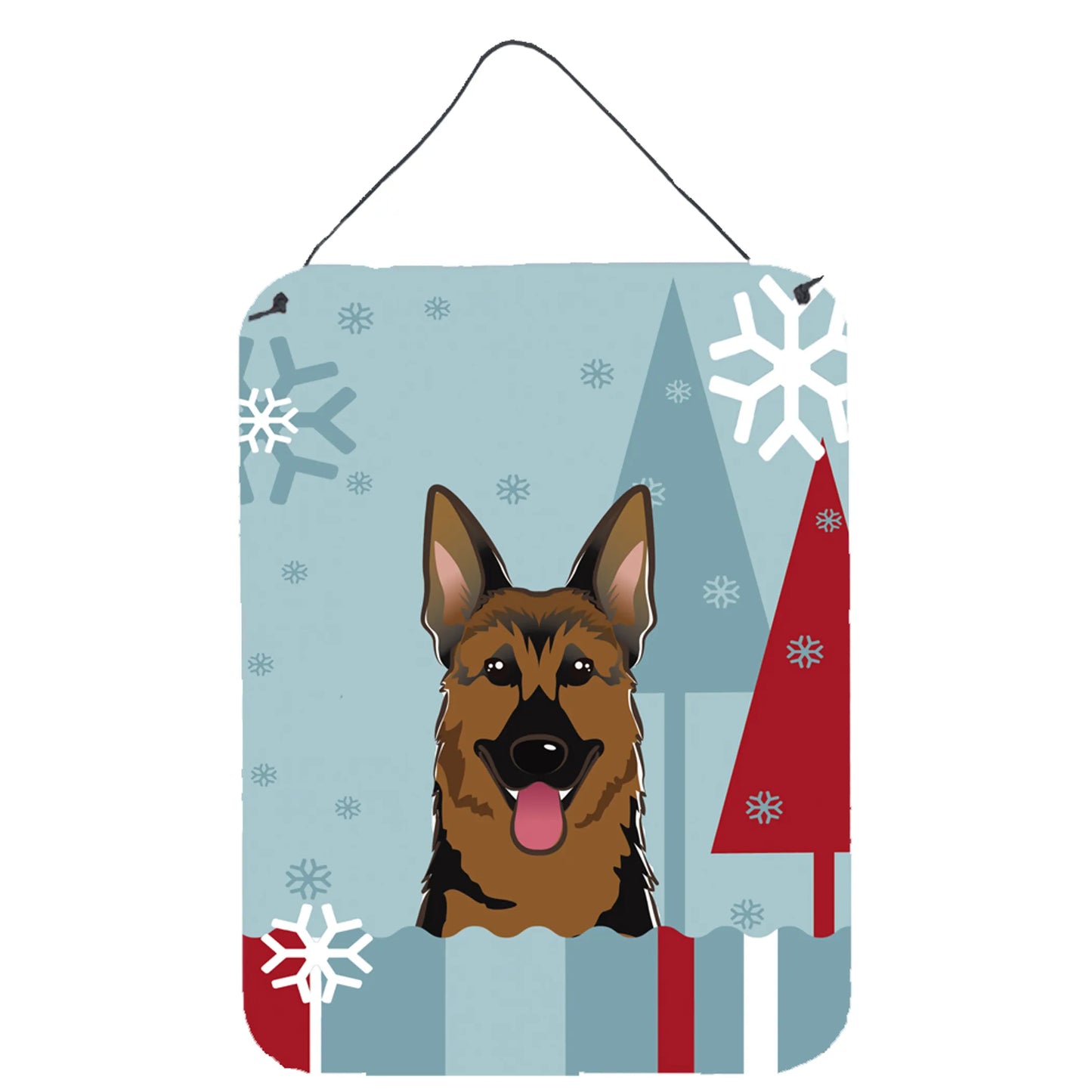 Winter Holiday Design with Dog Art Wall or Door Hanging Prints