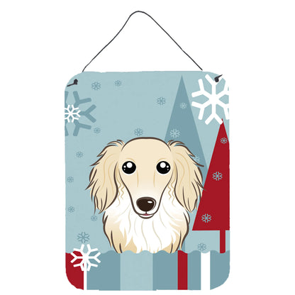 Winter Holiday Design with Dog Art Wall or Door Hanging Prints