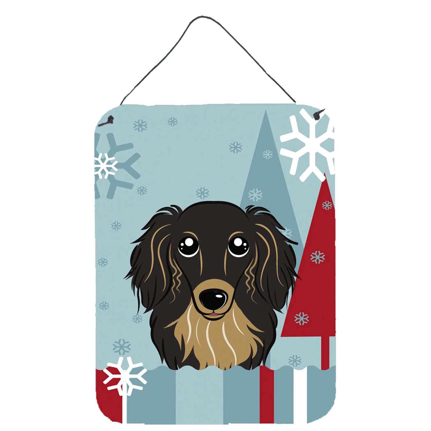 Winter Holiday Design with Dog Art Wall or Door Hanging Prints