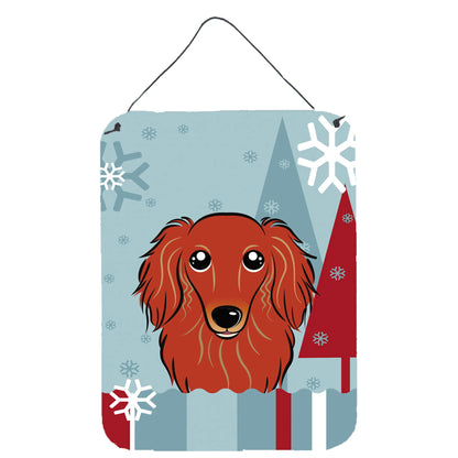 Winter Holiday Design with Dog Art Wall or Door Hanging Prints