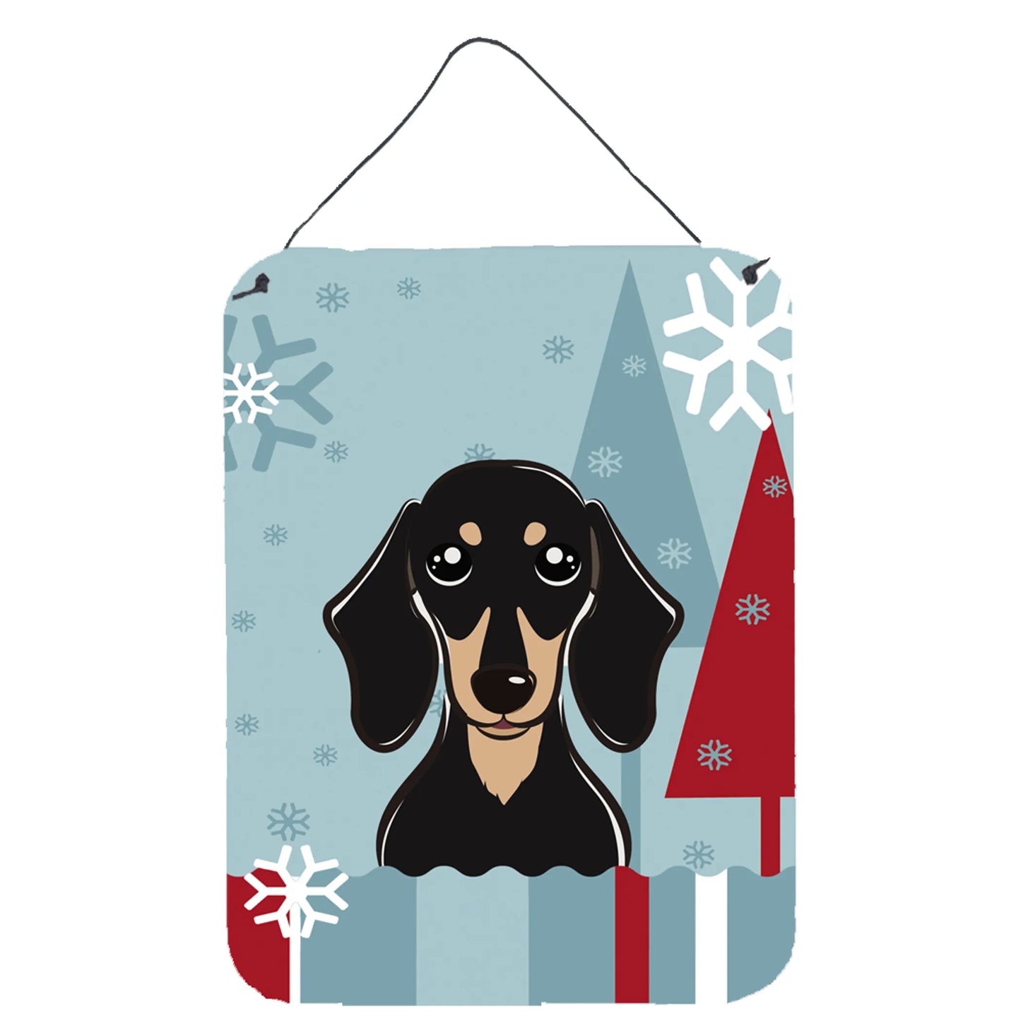 Winter Holiday Design with Dog Art Wall or Door Hanging Prints