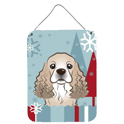 Winter Holiday Design with Dog Art Wall or Door Hanging Prints