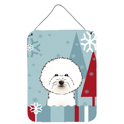 Winter Holiday Design with Dog Art Wall or Door Hanging Prints