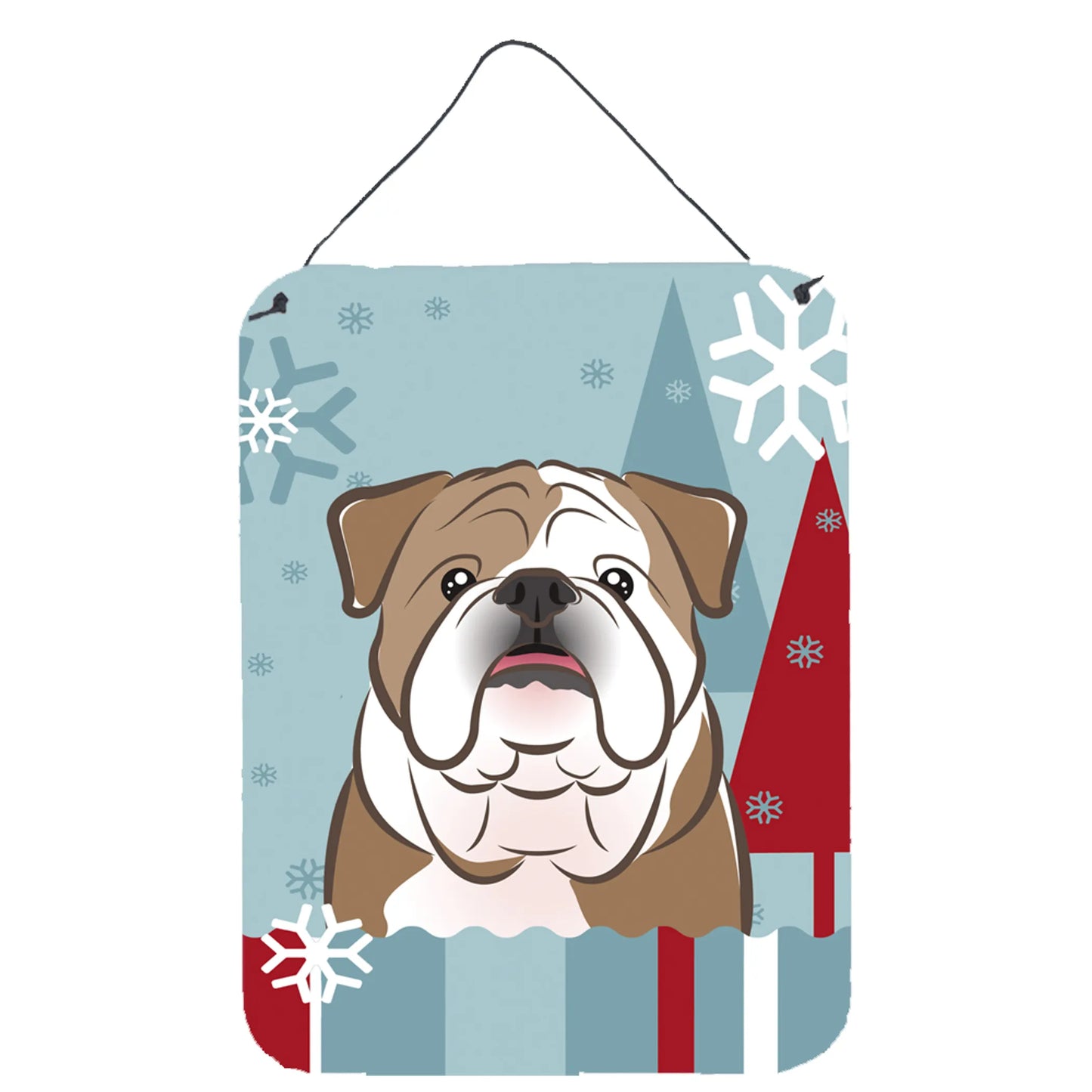 Winter Holiday Design with Dog Art Wall or Door Hanging Prints