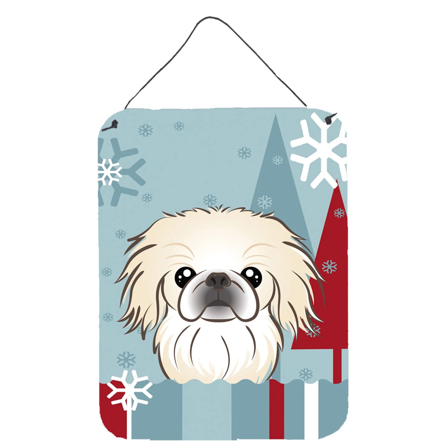 Winter Holiday Design with Dog Art Wall or Door Hanging Prints