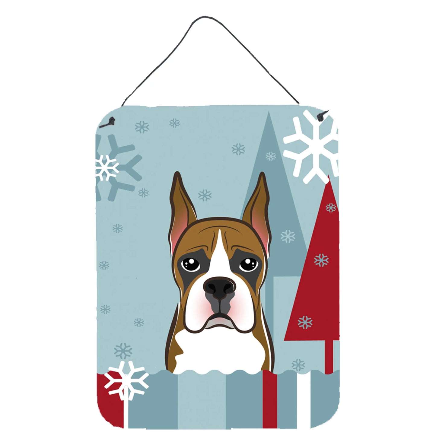 Winter Holiday Design with Dog Art Wall or Door Hanging Prints