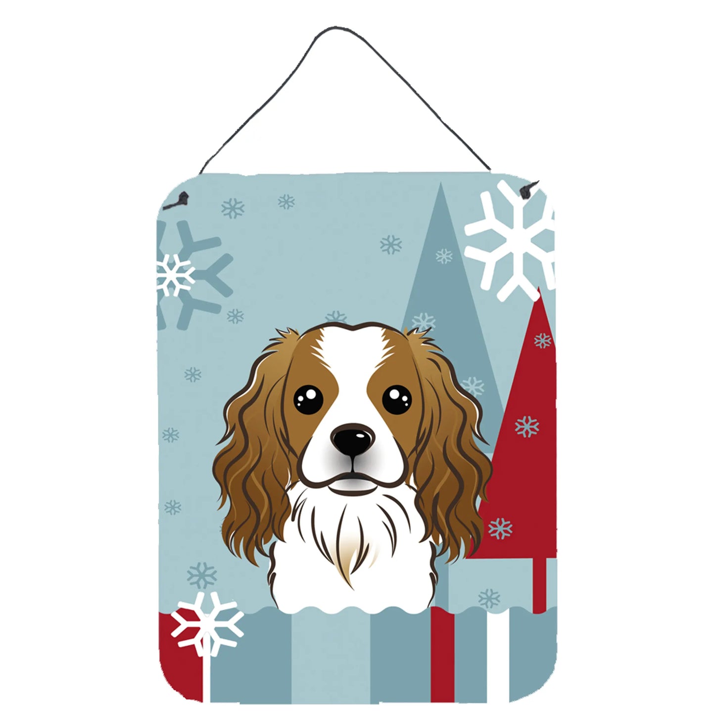 Winter Holiday Design with Dog Art Wall or Door Hanging Prints