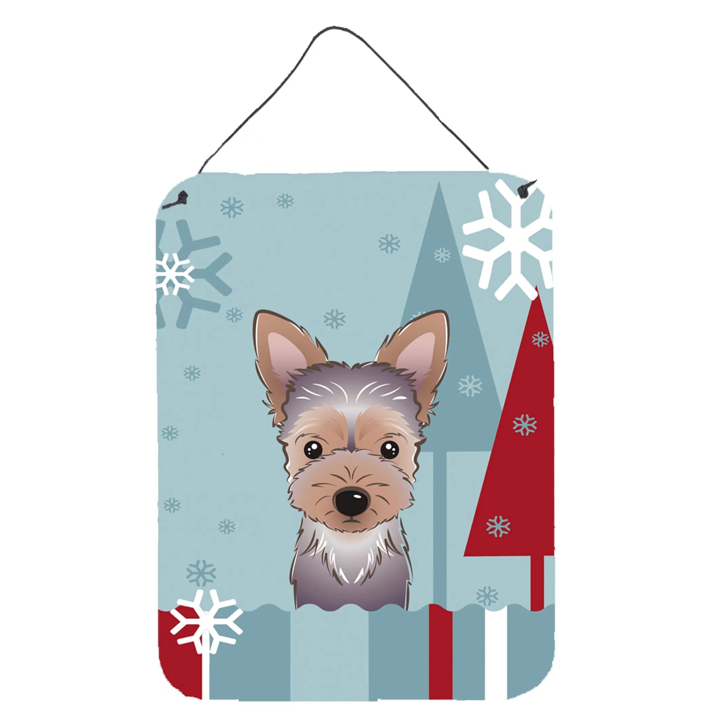 Winter Holiday Design with Dog Art Wall or Door Hanging Prints