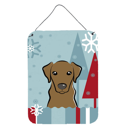 Winter Holiday Design with Dog Art Wall or Door Hanging Prints