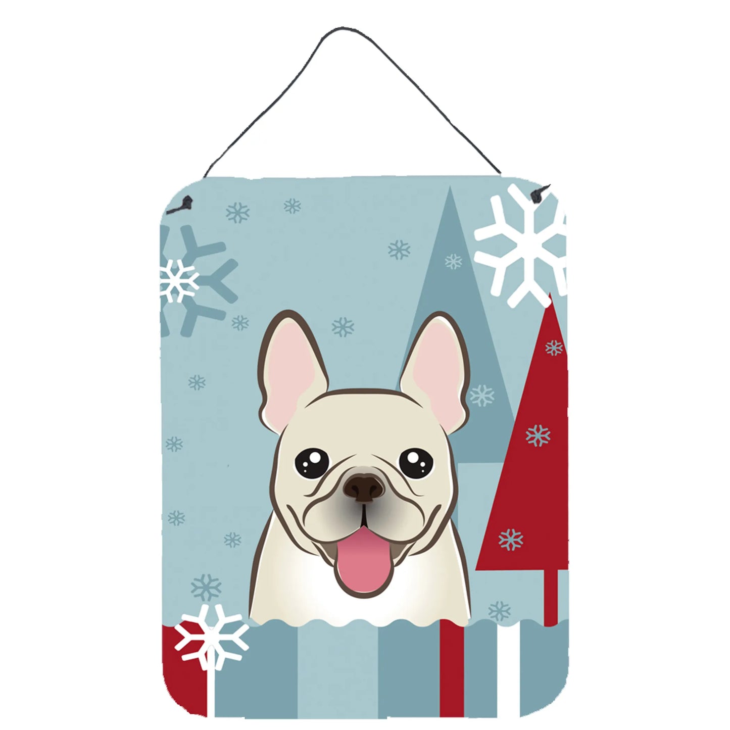 Winter Holiday Design with Dog Art Wall or Door Hanging Prints