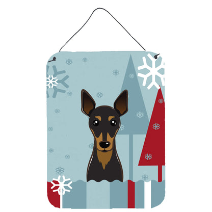 Winter Holiday Design with Dog Art Wall or Door Hanging Prints