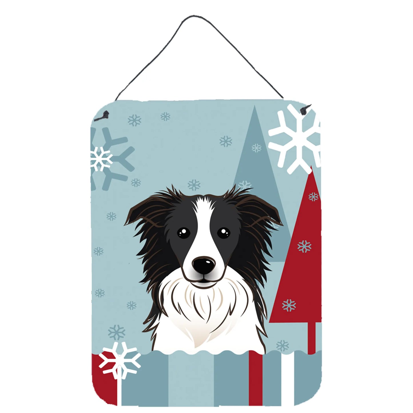 Winter Holiday Design with Dog Art Wall or Door Hanging Prints