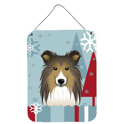 Winter Holiday Design with Dog Art Wall or Door Hanging Prints