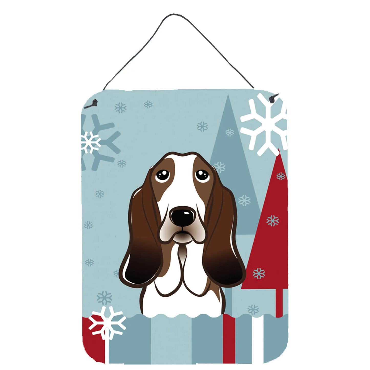 Winter Holiday Design with Dog Art Wall or Door Hanging Prints