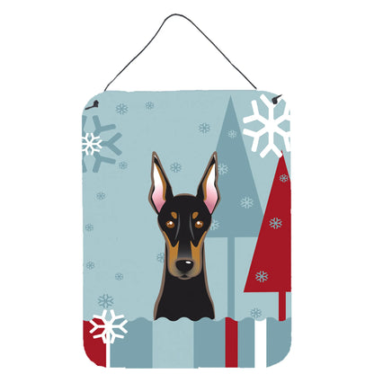 Winter Holiday Design with Dog Art Wall or Door Hanging Prints