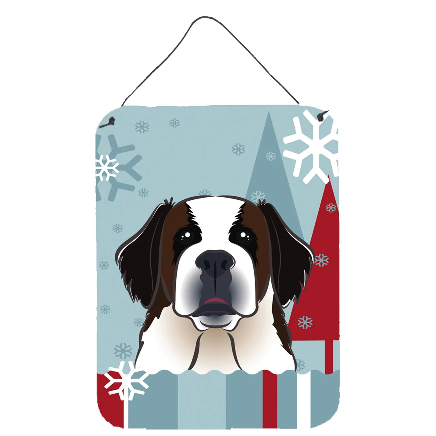 Winter Holiday Design with Dog Art Wall or Door Hanging Prints