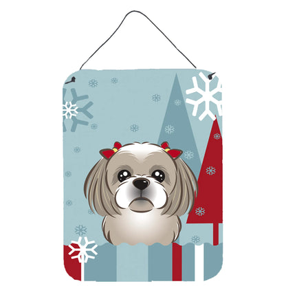 Winter Holiday Design with Dog Art Wall or Door Hanging Prints