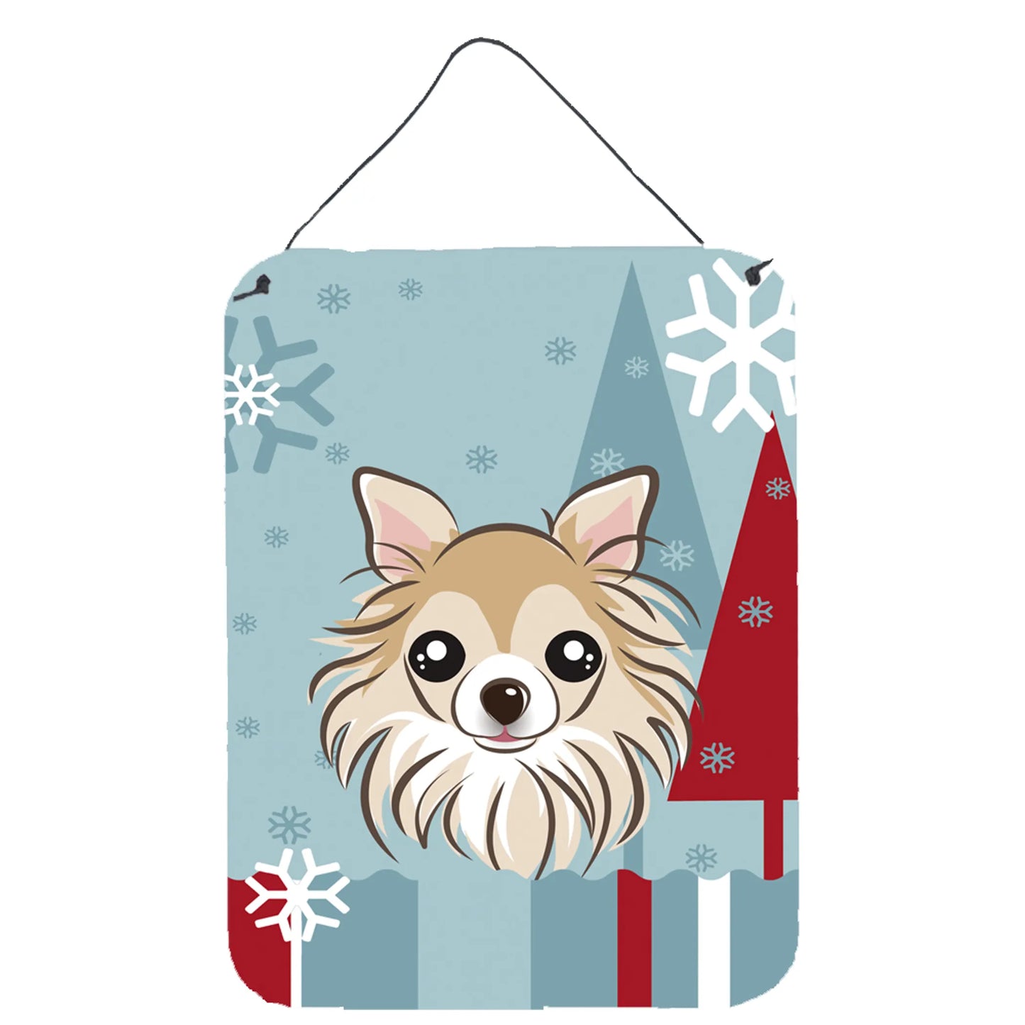 Winter Holiday Design with Dog Art Wall or Door Hanging Prints