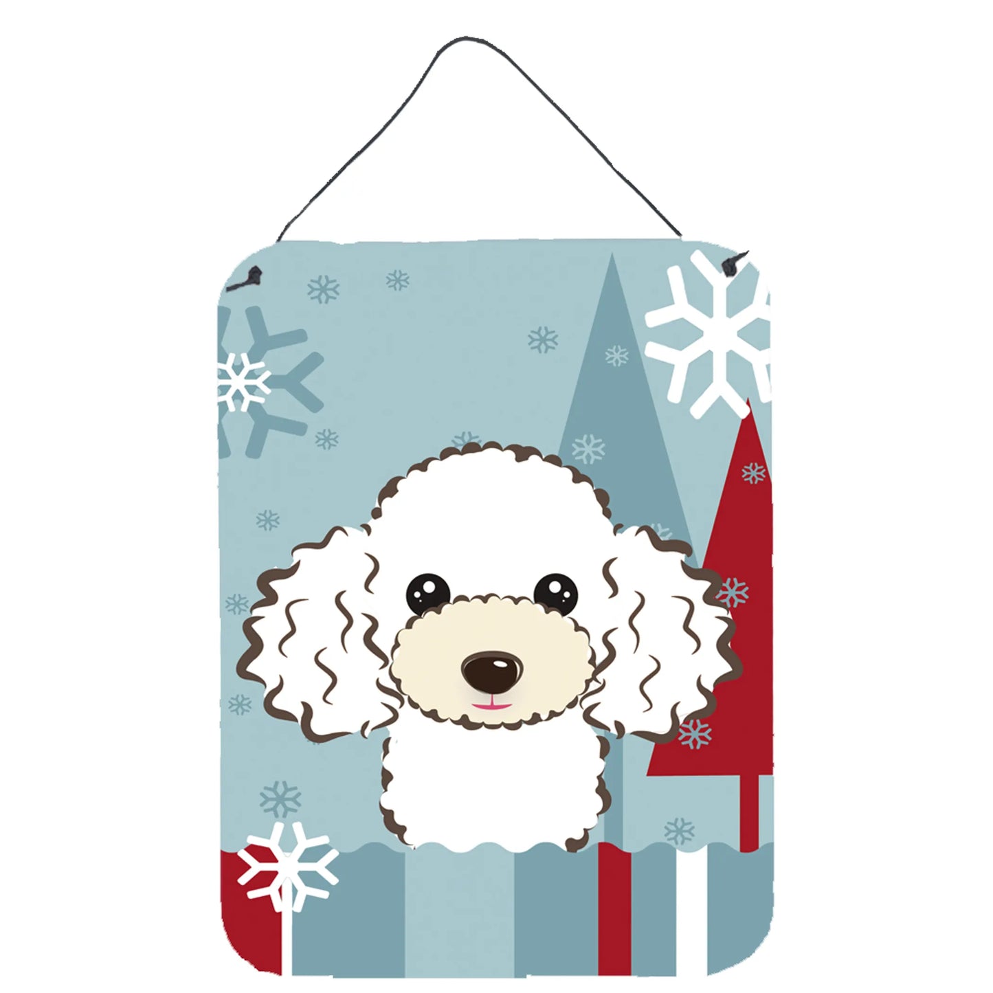 Winter Holiday Design with Dog Art Wall or Door Hanging Prints