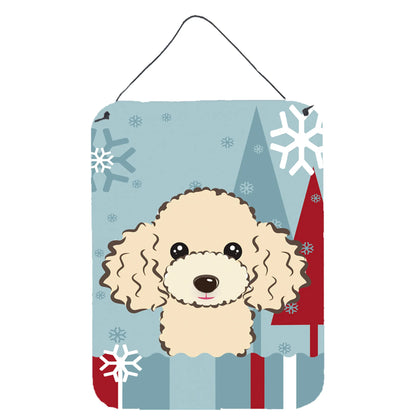 Winter Holiday Design with Dog Art Wall or Door Hanging Prints