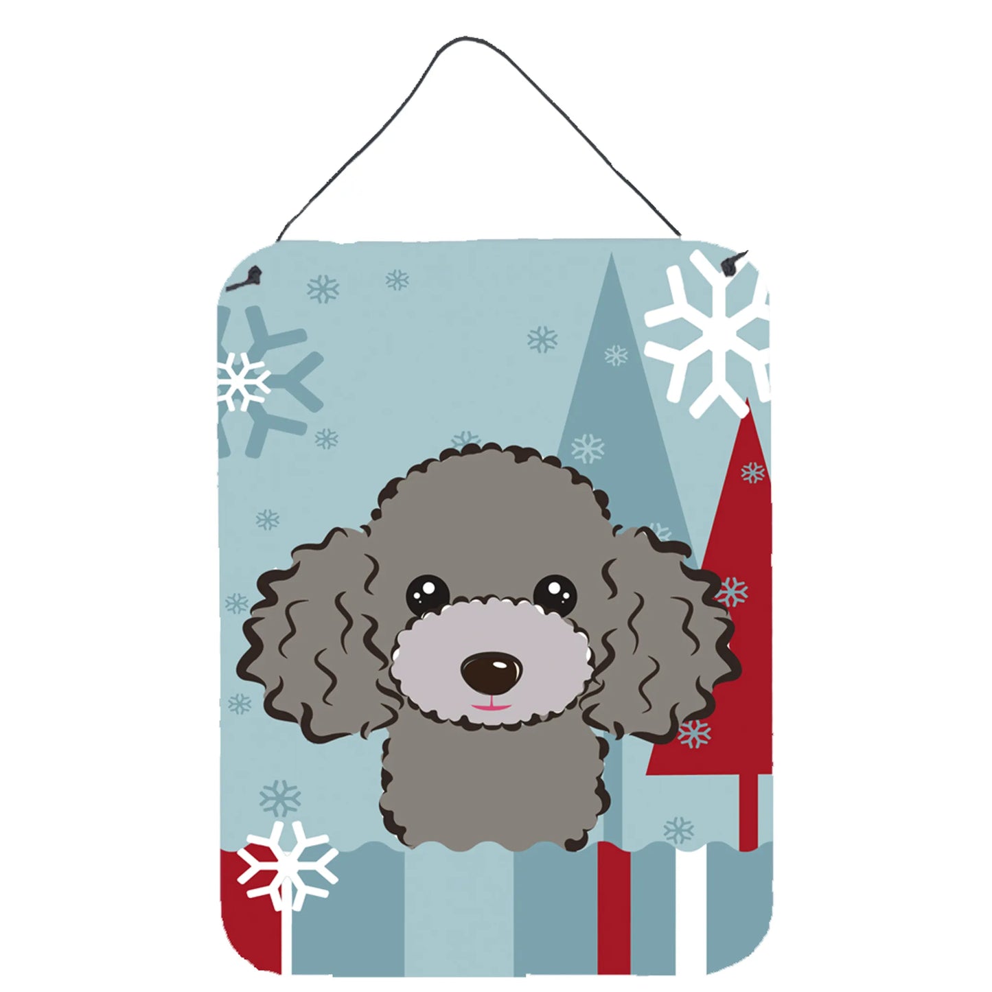 Winter Holiday Design with Dog Art Wall or Door Hanging Prints