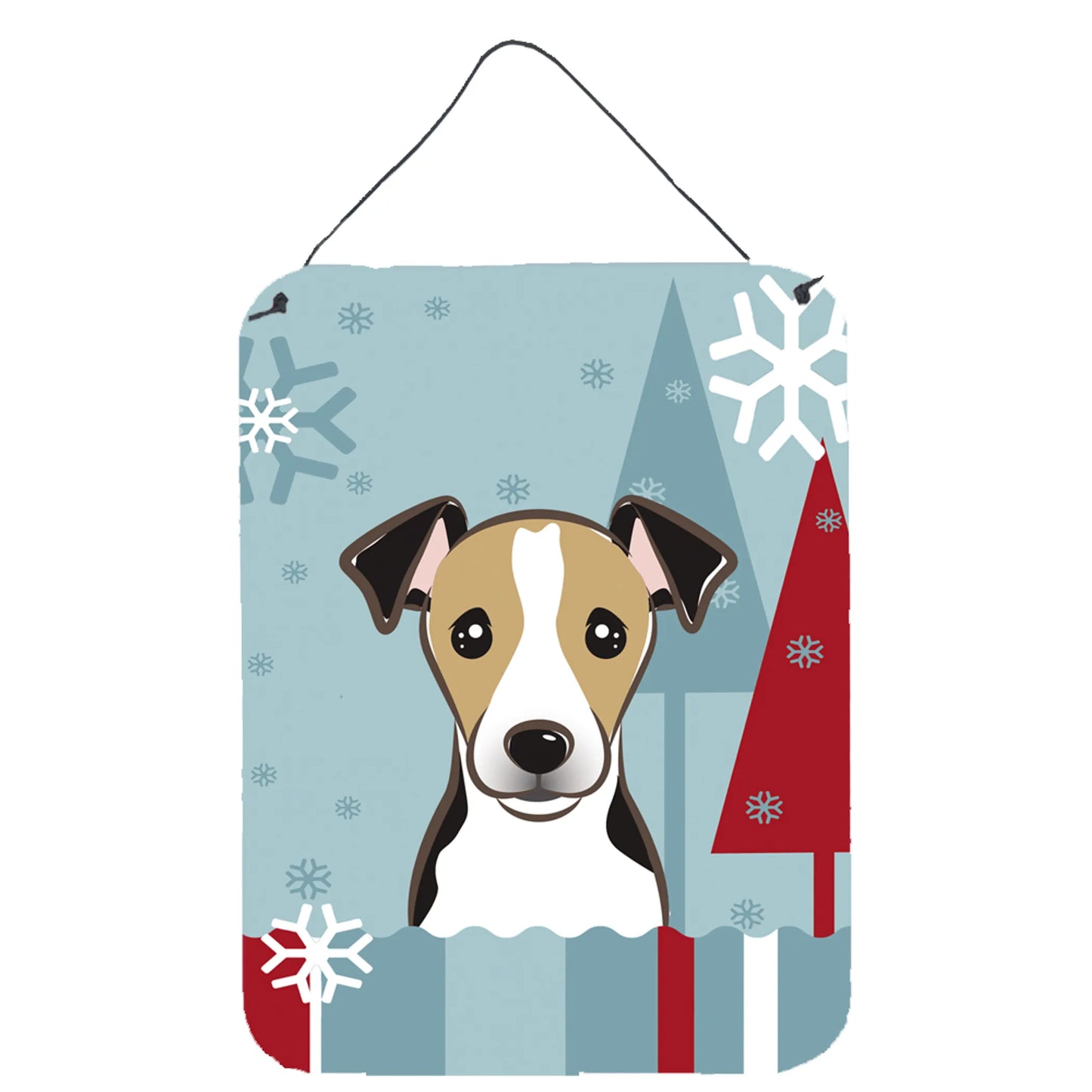 Winter Holiday Design with Dog Art Wall or Door Hanging Prints