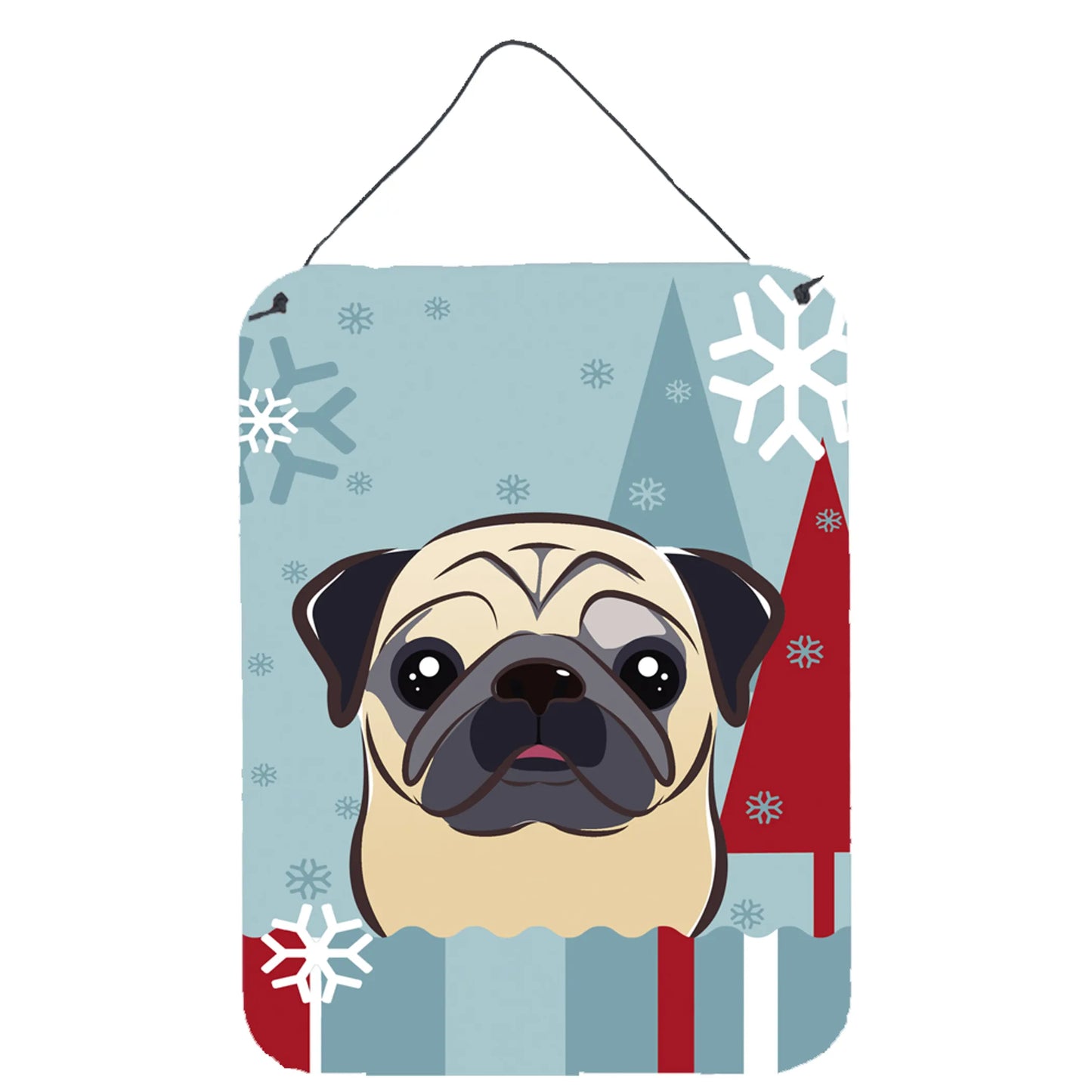 Winter Holiday Design with Dog Art Wall or Door Hanging Prints