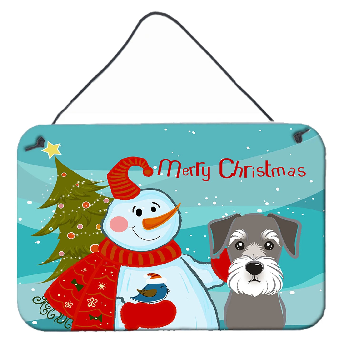 Snowman with Dog Art Wall or Door Hanging Prints