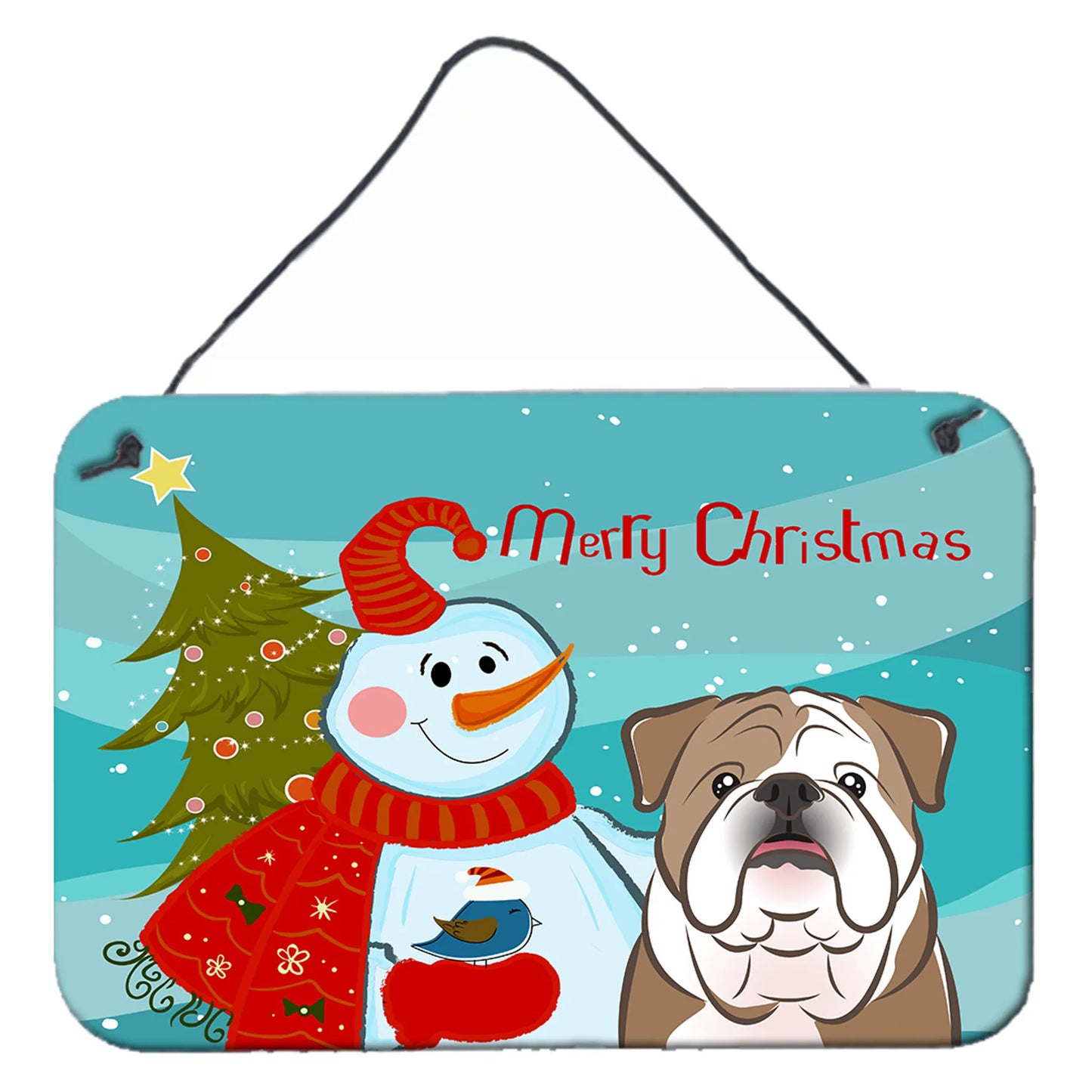 Snowman with Dog Art Wall or Door Hanging Prints