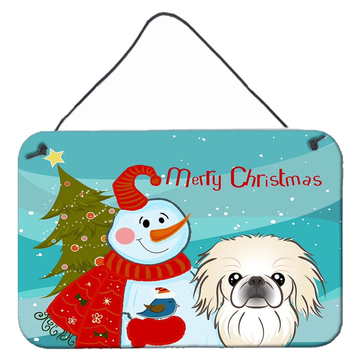 Snowman with Dog Art Wall or Door Hanging Prints