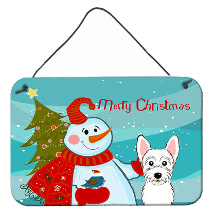 Snowman with Dog Art Wall or Door Hanging Prints