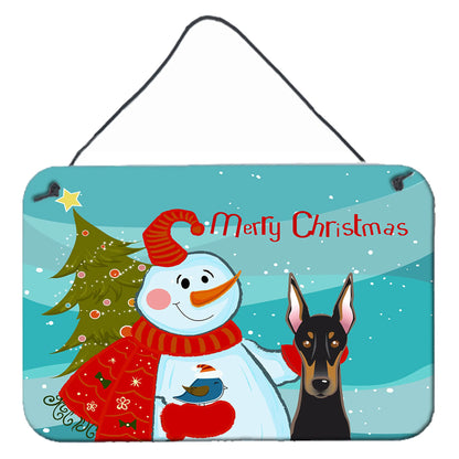 Snowman with Dog Art Wall or Door Hanging Prints