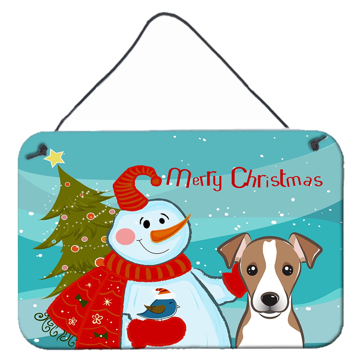 Snowman with Dog Art Wall or Door Hanging Prints