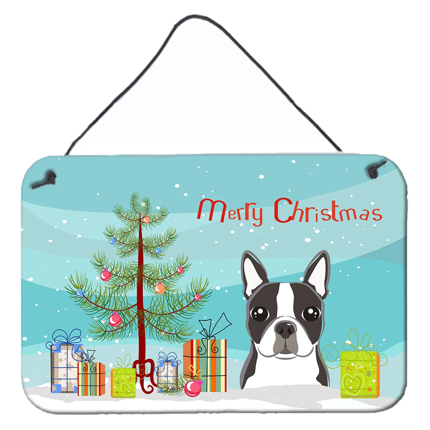 Christmas Tree and Dog Art Wall or Door Hanging Prints