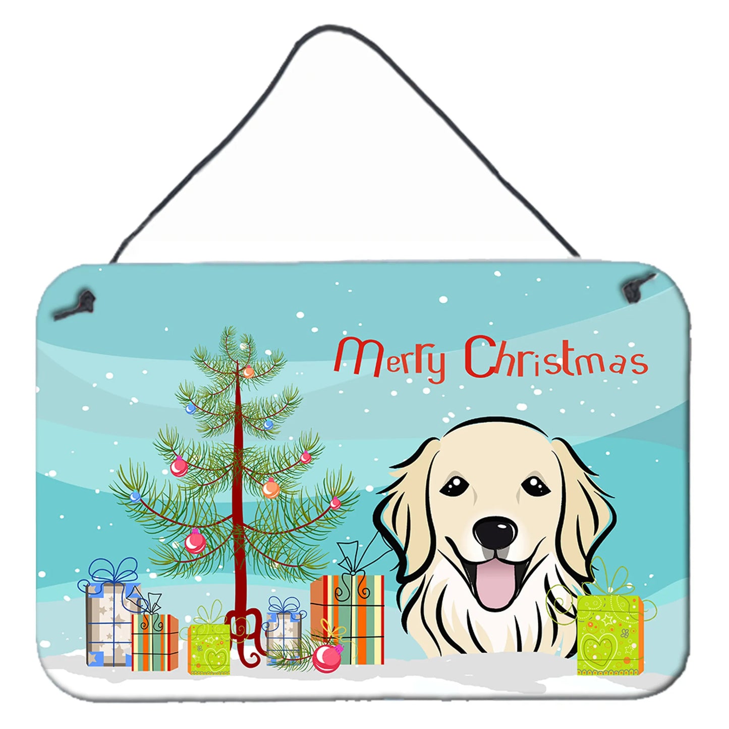 Christmas Tree and Dog Art Wall or Door Hanging Prints