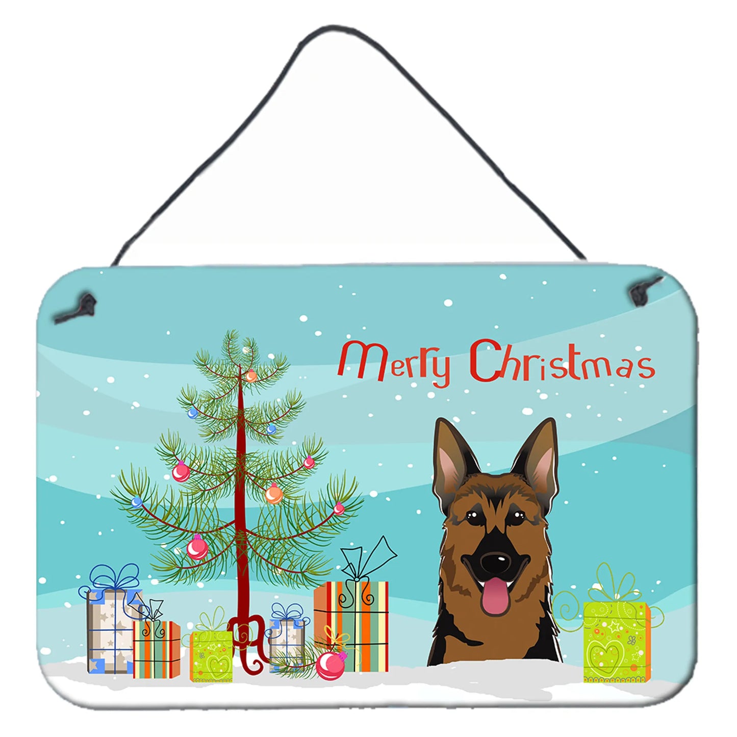 Christmas Tree and Dog Art Wall or Door Hanging Prints