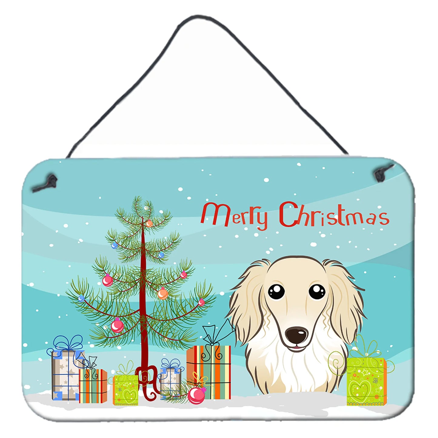 Christmas Tree and Dog Art Wall or Door Hanging Prints