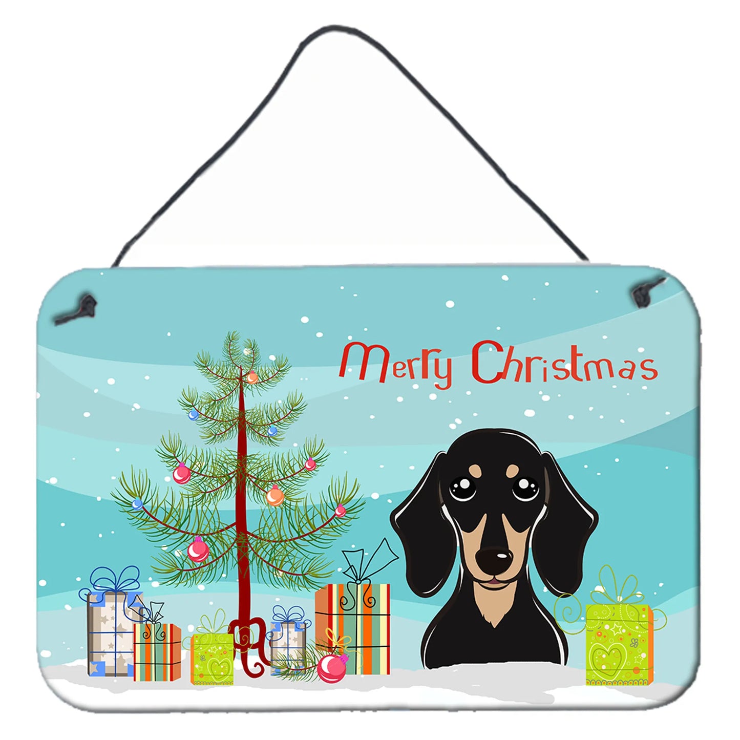 Christmas Tree and Dog Art Wall or Door Hanging Prints