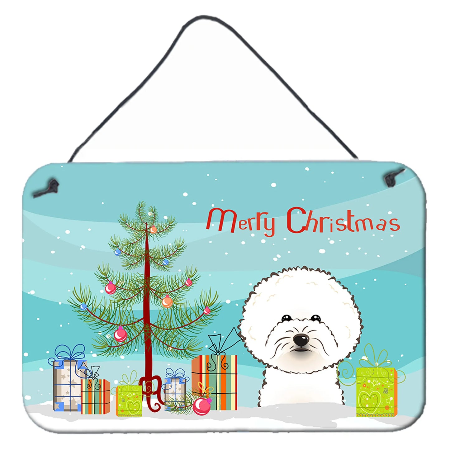 Christmas Tree and Dog Art Wall or Door Hanging Prints