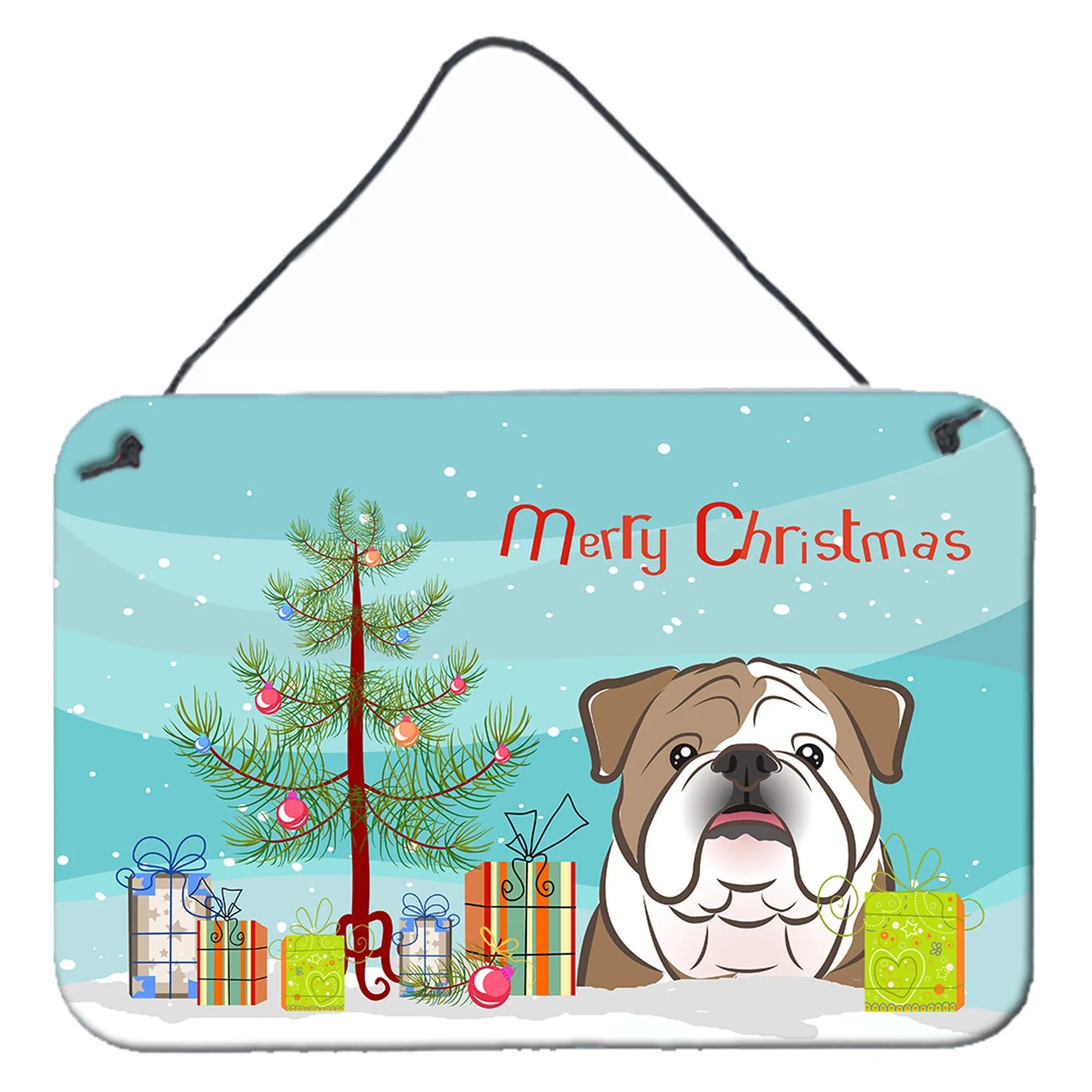 Christmas Tree and Dog Art Wall or Door Hanging Prints